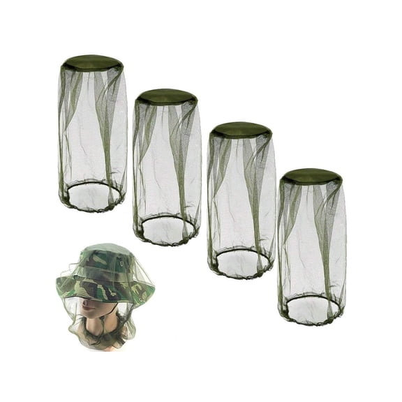 4 Pack Head Net Face Neck Cover Insect Protection Netting for Outdoor Hiking Camping Climbing Walking