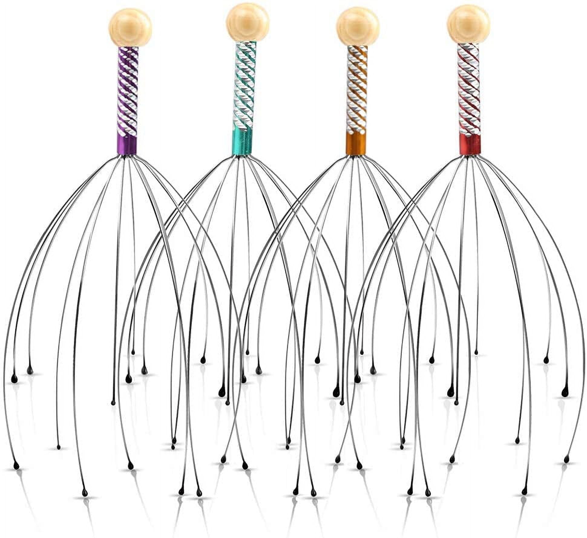 4 Pack Head Scalp Massager, Therapeutic Wire Head Scratcher for Deep