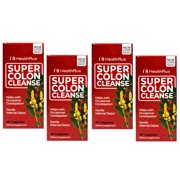 4 Pack Health Plus Super Colon Cleanse Psyllium with Herbs, 60 Capsules Each
