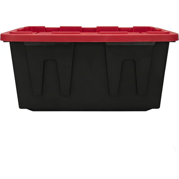 4-Pack Heavy Duty 27 Gallon Stackable Storage Bins with Lockable Lids for Garage Home Organization
