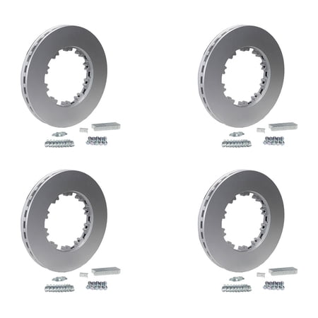 (4 Pack) Heavy Duty Air Disc Brake Rotor Kit Compatible with Bendix ConMet Freightliner Replaces 802569 85129575 10023879 10025445 2642543C 802083 BW802083 2642543C91 802569BXW K012739 85129575