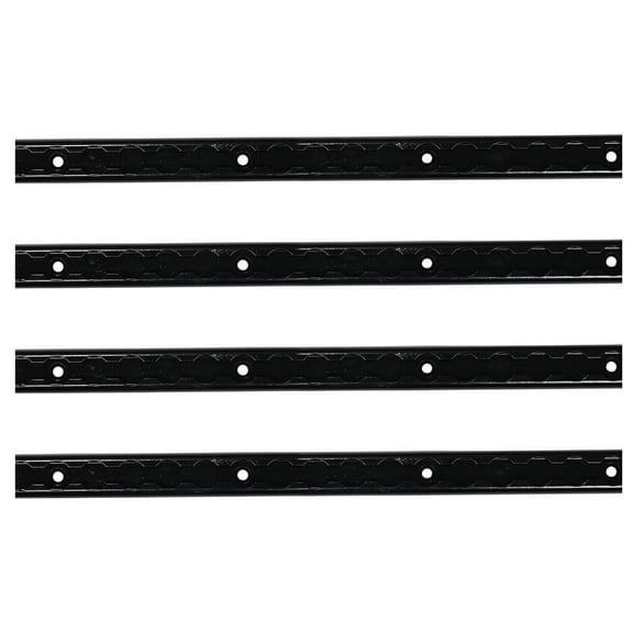 4 Pack Heavy Duty Aluminum 2ft L-Track Trailer Tie Down Rail for Enclosed, Utility Trailers, Cargo Vans, Truck Beds, Securing Motorcycles, ATVs, Dirt Bikes - 2,225 lbs BS - Black