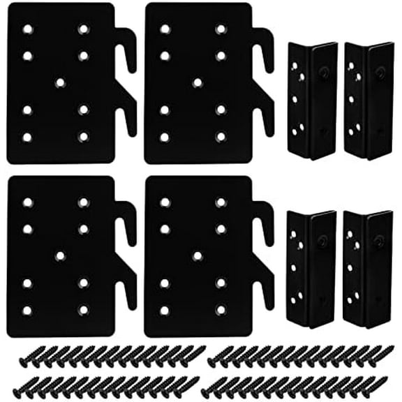 4 Pack Heavy Duty Bed Rail Hooks, Bed Rail Brackets for Wooden Bed Replacement, Universal Bed Frame Hardware with Screws Included$$Home Decor, Kitchen, & Other
