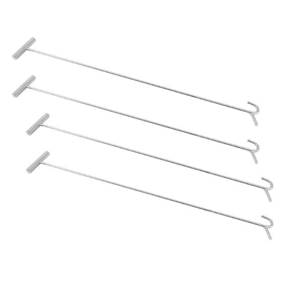 (4 Pack) Heavy Duty Chrome Fifth Wheel Pin Puller w/ Hook 34"