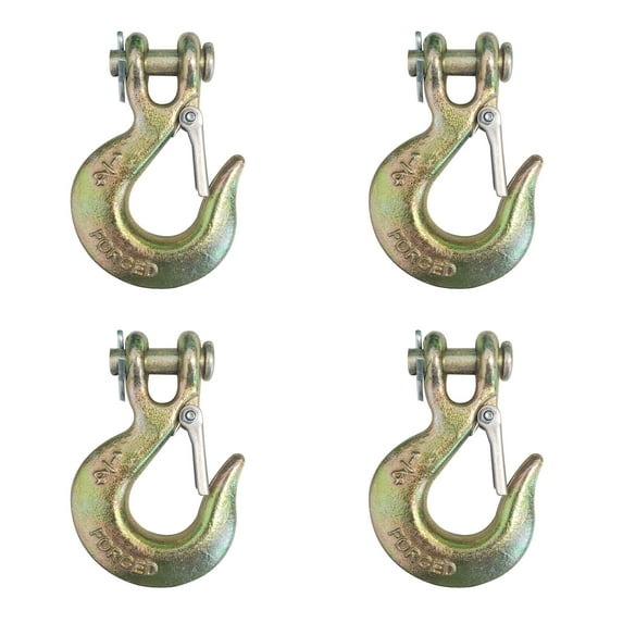 4 Pack Heavy Duty G70 1/4" Clevis Slip Hook Flatbed Truck Trailer Transport Tow Chain Hook 3150 lbs WLL