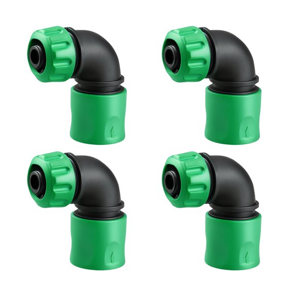4 Pack Heavy Duty Hose Angled Adapters with Fast Release for Garden Irrigation & Automotive