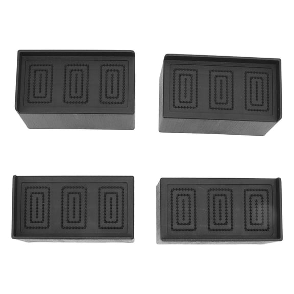 4 Pack Heavy Duty L Shaped Rubber Furniture Risers Non Slip Sofa Foot Pads Desk Bed Elevators Black
