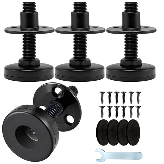 4-Pack Heavy-Duty Leveling Feet, 1320LBS Capacity, 3/8"-16 Adj Feet for Tables & Cabinets