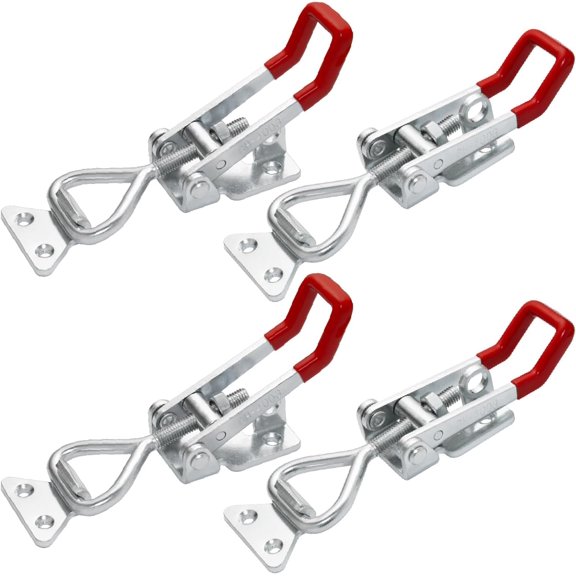 4 Pack Heavy Duty Rocker Clamp Locks, 1320 Pound Load Capacity, 4003 Adjustable Quick Release Pull Handle with Lock Hole, Suitable for Smoker, Woodworking Clamps and Fixtures (20347-4)