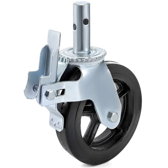 4 Pack Heavy Duty Scaffolding Caster Wheels 8 x 2 Inch, Dual Locking Swivel Casters with 360 Degree Rotation, 1100LBS Capacity per Wheel, for Construction and Industrial Use