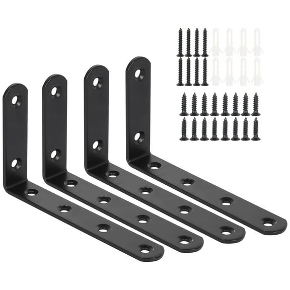 4 Pack Heavy Duty Shelf Brackets, L Shaped Angle Shelf Brackets,5 x 3 Inch