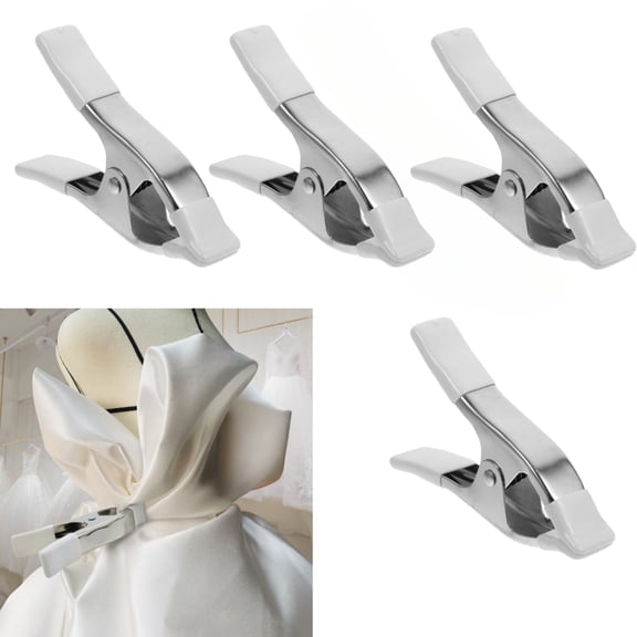 4-Pack Heavy Duty Spring Clamps, 4" Photography Backdrop Clips for Woodworking, Crafts & Fabric - Coated Metal Clamps with Strong Grip