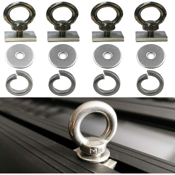 4 Pack - Heavy-Duty Stainless Steel Eye Bolt tie Down Anchoring Kits
