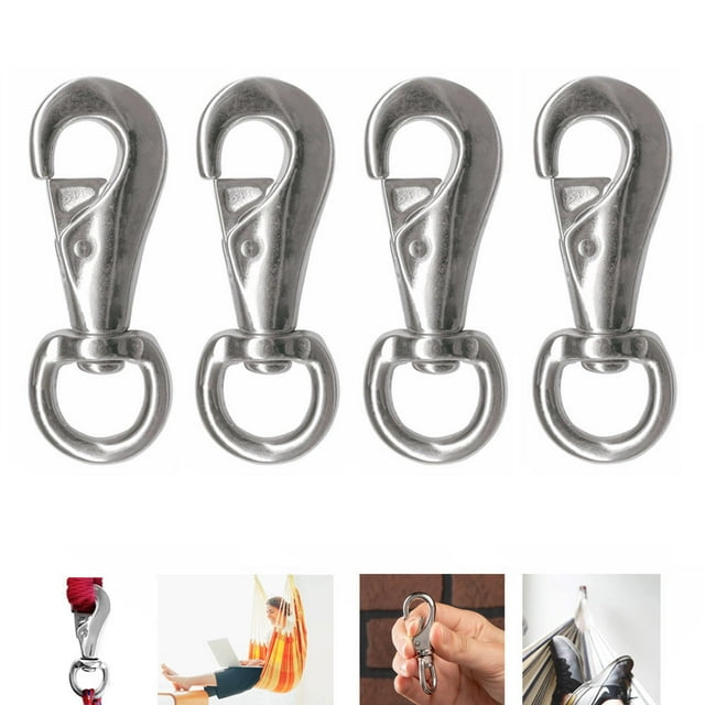 4 Pack Heavy Duty Swivel Snap Hooks Dog Leashes Rope Boat Spring Hook
