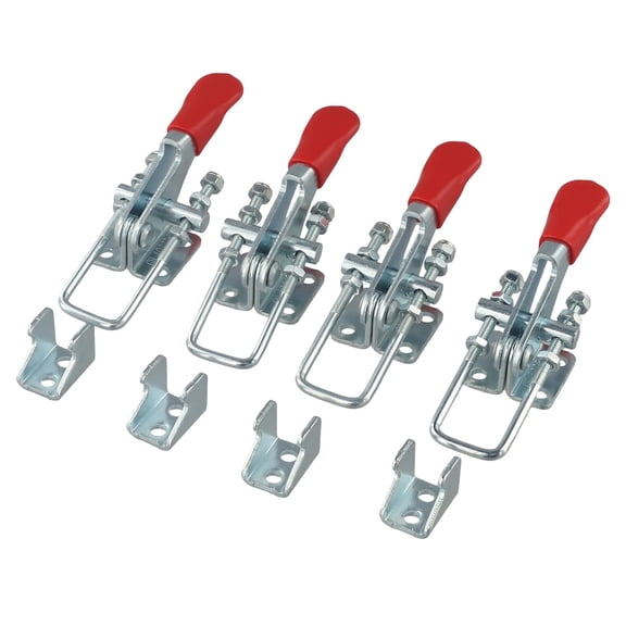 4-Pack Heavy Duty for TOGGLE Clamp Latch GH-40323, 360lbs Holding Capacity, HCS Steel Horizontal Quick Release Locking Mechanism for Welding Jigs and Woodworking Fixtures