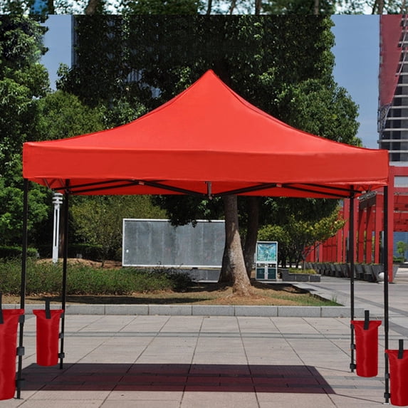 4-Pack Heavy Duty Tent Sand Weight Bag,Waterproof Oxford Fabric Windproof Canopy Stabilizer Sandbag With Attachment Straps(Red)