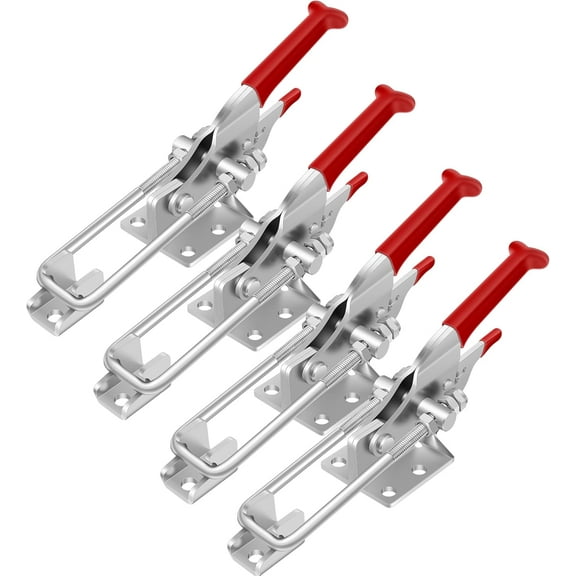 4 Pack Heavy Duty Toggle Clamp Latches 2000Lbs Holding Capacity Adjustable Latch U Bolt Self Lock Toggle Latch Smoker Lid Latch for Tire Carrier Latch Trailer Latch Door Latch Hardware