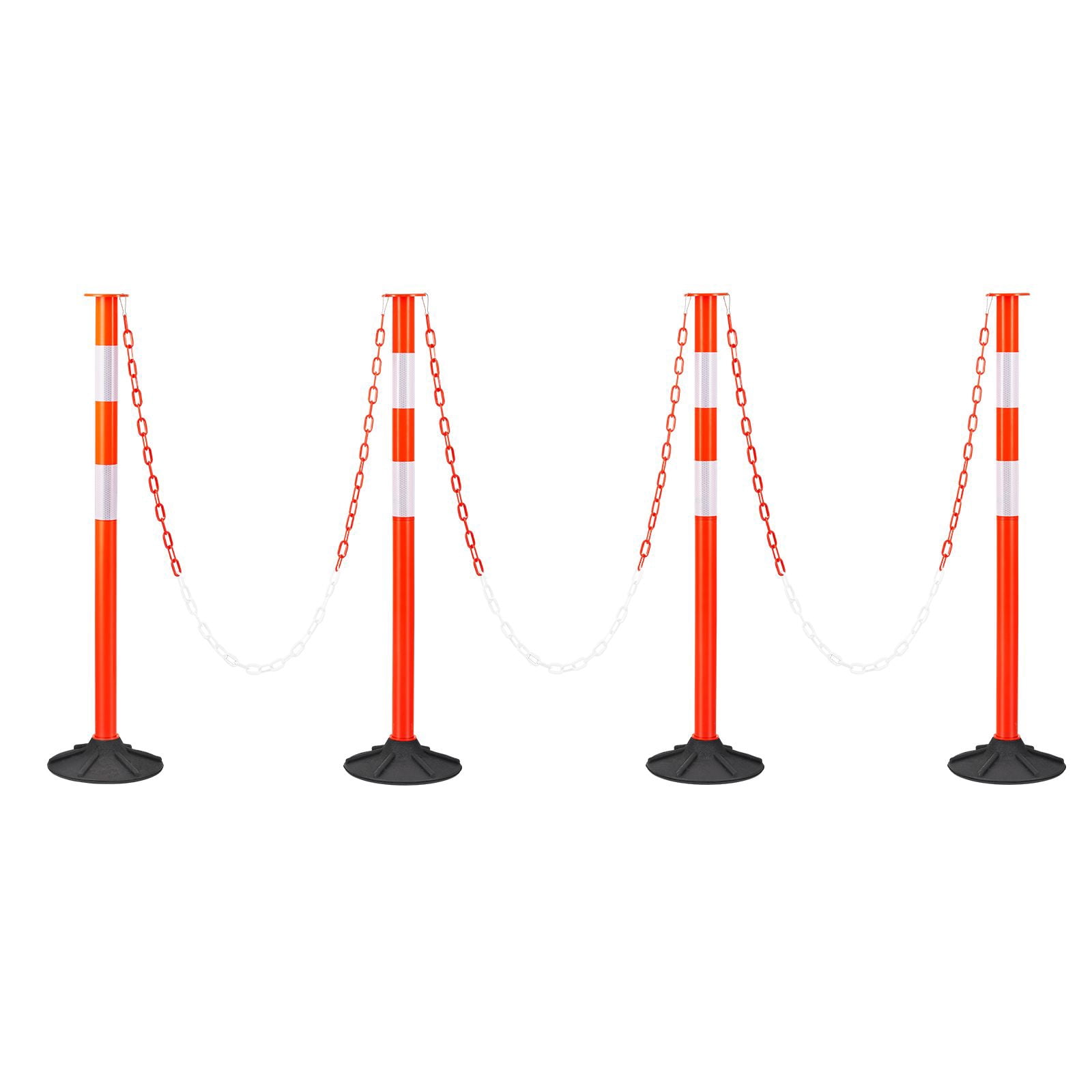 Weighted Posts 4-Pack Heavy Duty Traffic Delineator Posts with Weighted Base, 34 ...