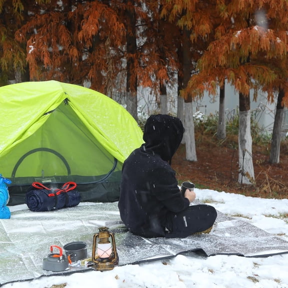 4 Pack Heavy Duty Waterproof Emergency Thermal Tarp, Insulated Survival Blanket for Outdoor Camping, Hiking, and Emergency Shelter, Green