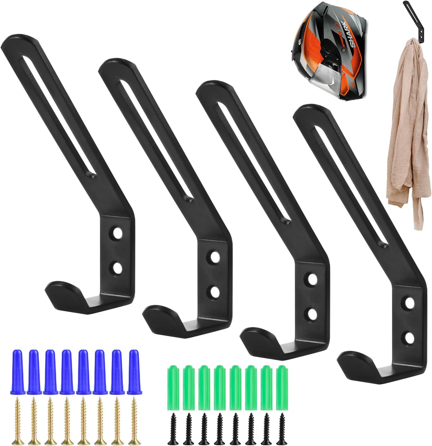 3dfactor Helmet Hanger – Wall Mount Display & Storage Hook Rack For Motorcycle Helmets