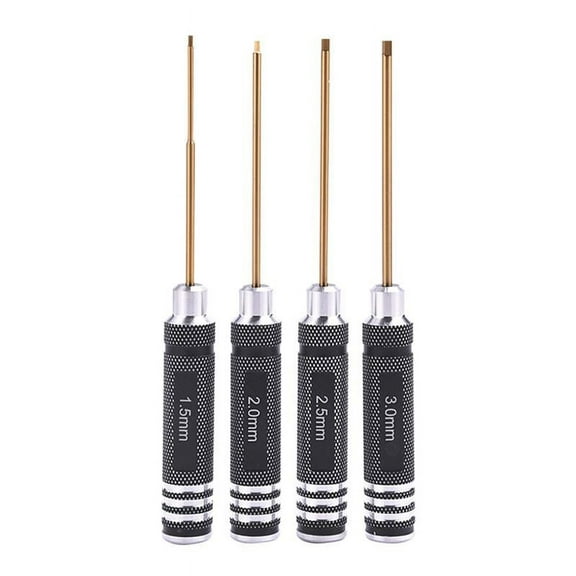 4-Pack Hex Screw Driver Set 1.5mm 2.0mm 2.5mm 3.0mm Allen Wrench for Key Screwdr