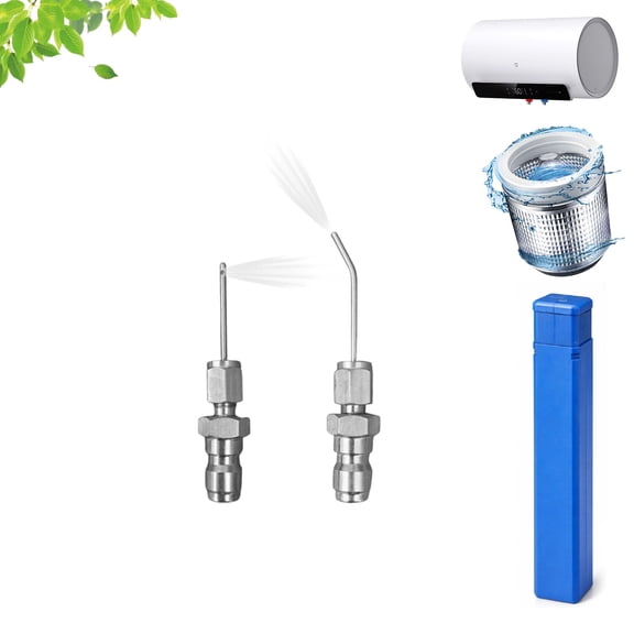 4 Pack High Pressure Washer Nozzle Kit for Washing Machine & AC Cleaning, Stainless Steel Pressure Washer Jet Nozzles with Straight & Side Spray Tips Extension Wand Cleaning Nozzle (Set C)
