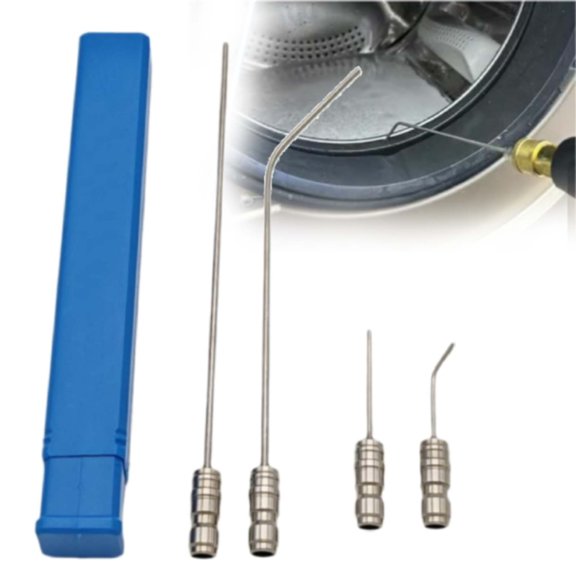 4 Pack High Pressure Washer Nozzle Kit for Washing Machine & AC Cleaning, Stainless Steel Pressure Washer Jet Nozzles with Straight & Side Spray Tips Extension Wand Cleaning Nozzle
