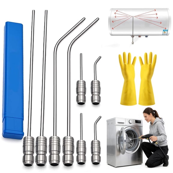 4 Pack High Pressure Washer Nozzle Kit for Washing Machine & Ac Cleaning, 1/4" Quick Connect Rv Water Heater Flush Wand, Hose High-Pressure Washer Spray Nozzle Kit for Roof Deck Gutters (2-Sets)