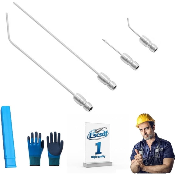 4 Pack High Pressure Washer Nozzle Kit for Washing Machine & Ac Cleaning High-Pressure Washer Spray Nozzle Extension Wand 1/4" Quick Connect Rv Water Heater Flush Wand for Roof Deck Gutters