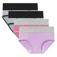 thumbnail image 1 of 4 Pack High Waist Panties for Women Tummy Control Plus Size Cotton Underwear Full Coverage Comfy Ladies Briefs 3XL, 1 of 7
