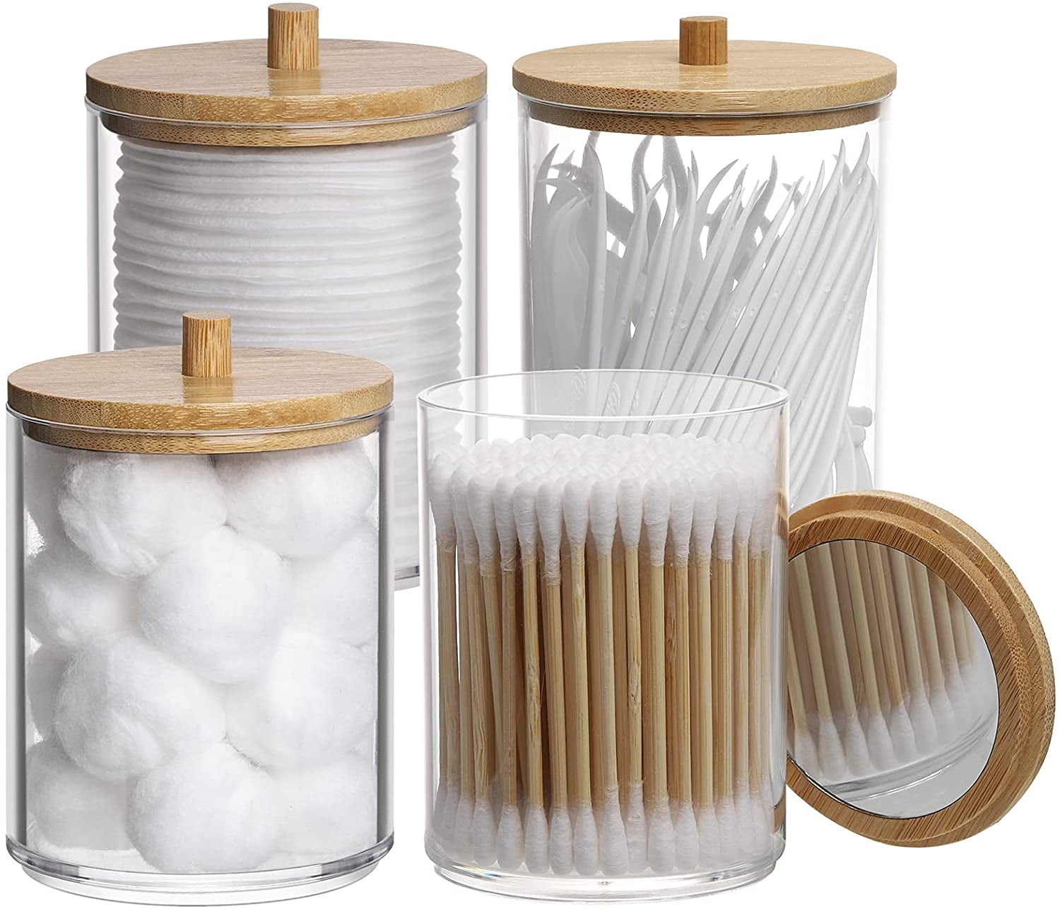 https://i5.walmartimages.com/seo/4-Pack-Holder-Bathroom-Organizer-and-Storage-Containers-Clear-Plastic-Apothecary-Jars-with-Bamboo-Lids-for-Cotton-Ball-Cotton-Swab-Floss_9d458aa3-4d9a-4c45-aa71-160fe3ab3371.47caf1c8b0ae6615ede848f67975b823.jpeg