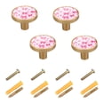 thumbnail image 1 of 4-Pack Home Cabinet Knob Furniture Drawer Knob for Cabinets & Walls 32mm Diameter Pink Cute Bows, 1 of 9