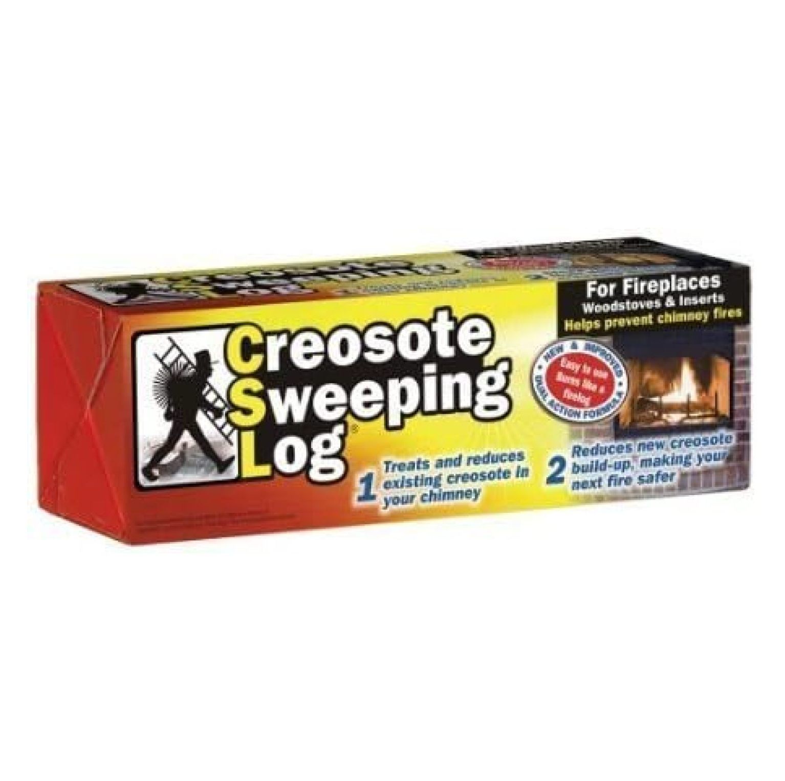 4 Pack Homehours Creosote Sweeping Log For Fireplace & Chimney Safety