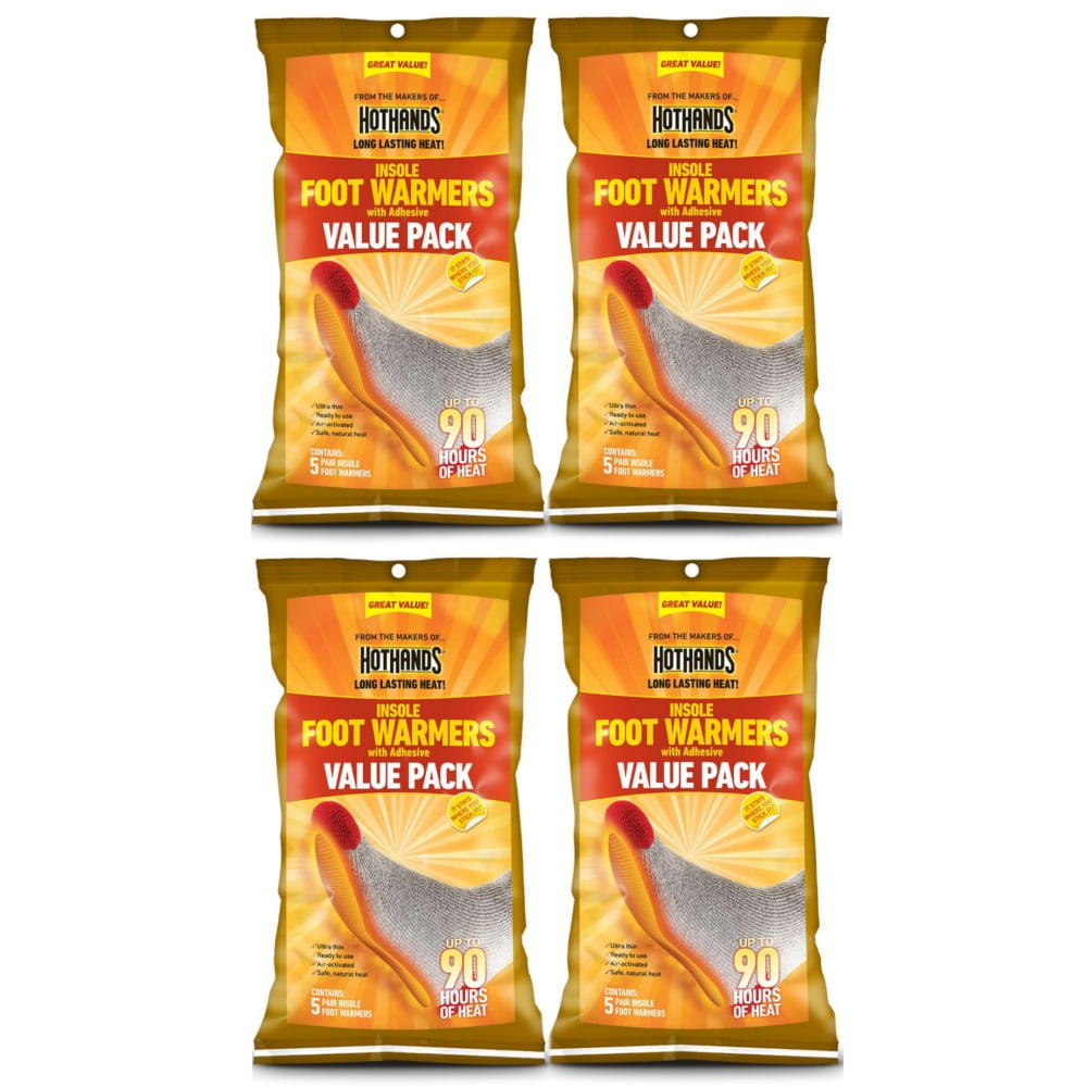 4 Pack Hothands Insole Foot Warmer 5 pair Each Value Pack