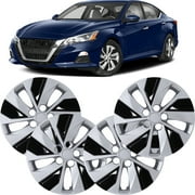 4 Pack Hubcap Wheel Cover Replacement,16" Wheel Rim Cover for 2019-2025 Nissan Altima,Compatible With Steel Wheels,Snap on Hub Caps Replacement,Silver Lacquer & Black Lacquer