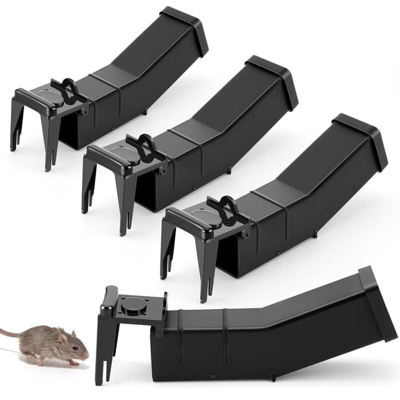 4 Pack Humane Mouse Traps Indoor, No Kill Mice Trap with Air Hole, Catch and Release Live Mouse Traps for Home, Safe Have A Heart Rat Trap, Reusable Mousetrap Catcher Outdoor