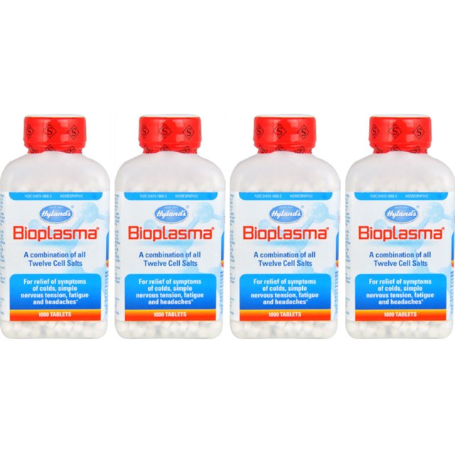 4 Pack Hylands Bioplasma Combination of 12 Mineral Cell Salts 4000