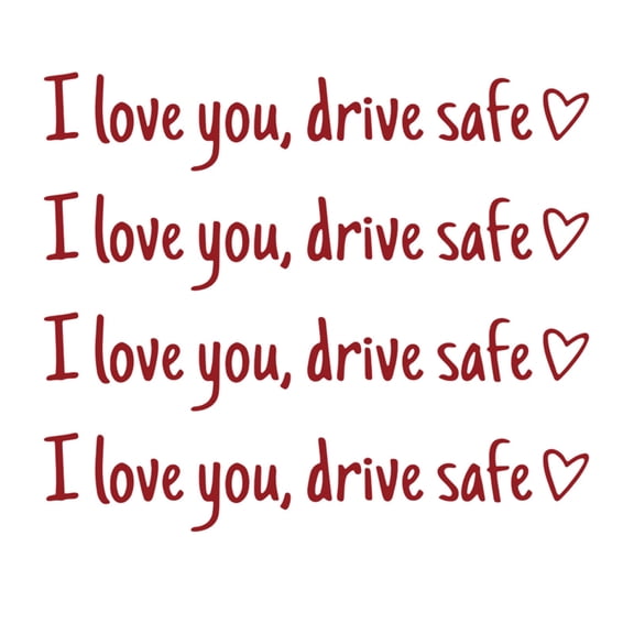 4-Pack I ❤️ You Drive Safe Mirror Stickers – Waterproof Heart Decals for Cars, Romantic Couple Gifts, Christmas Stocking Stuffers, Universal Rearview Vinyl Decoration (Red)