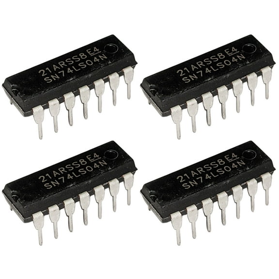 4 Pack IC Logic - 74LS04 14 Pin Hex Inverter