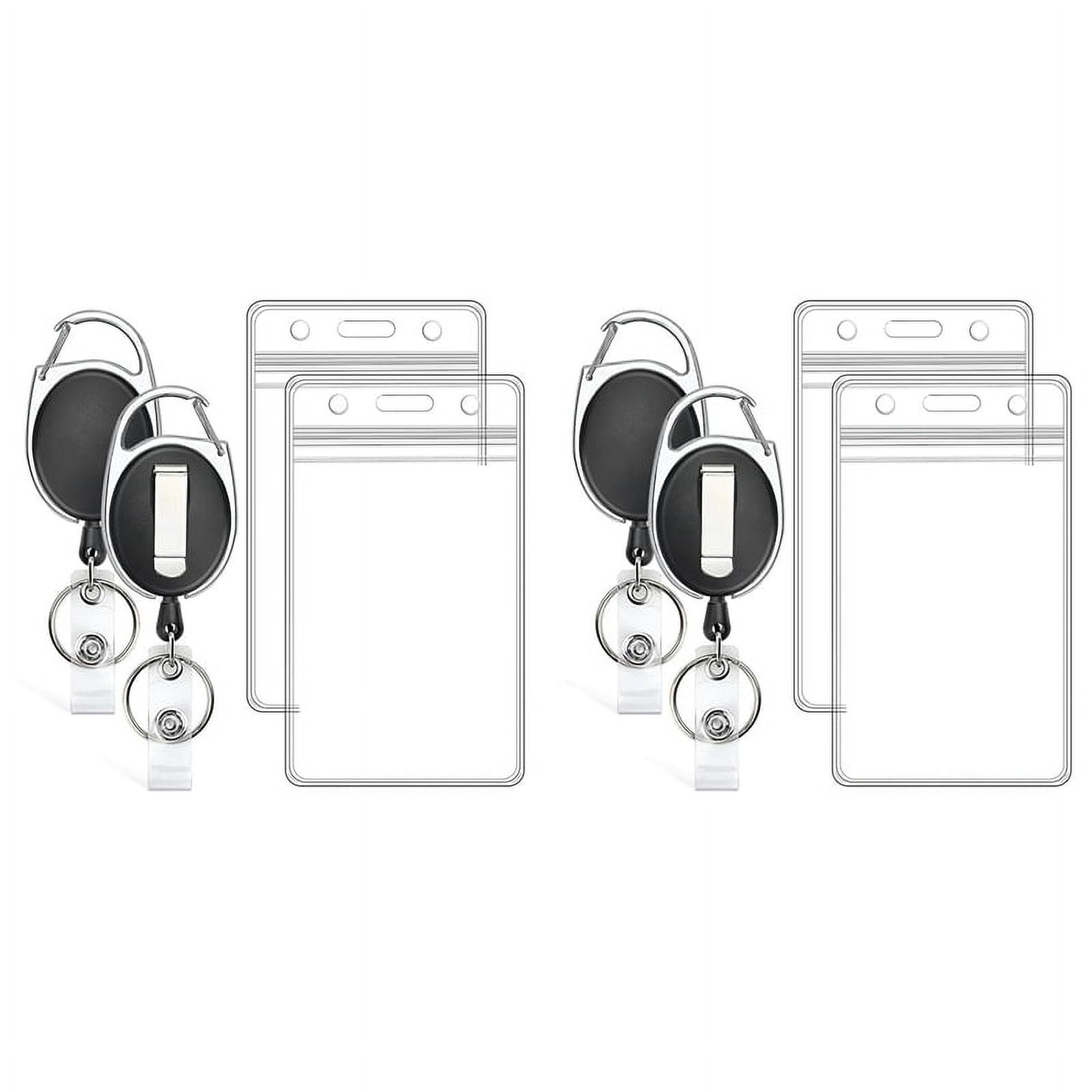 Retractable Lanyard 24-Inch Steel Wire Rope – Heavy-Duty Keychain With Quick-Release Snap Hook & Split Loop, Anti-Loss For ID Badges & Tools
