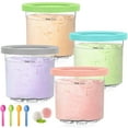 thumbnail image 1 of 4-Pack Ice Cream Pint Container, Replaces Ninja Creami Pints and Lids, Compatible with NC301 NC300 Series Ice Cream Makers, Dishwasher Safe, with 4 Ice Cream Scoops, 1 of 10
