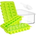 4Pack Ice Cube Trays With Bin, Small Ice Cube Trays For Freezer, Easy