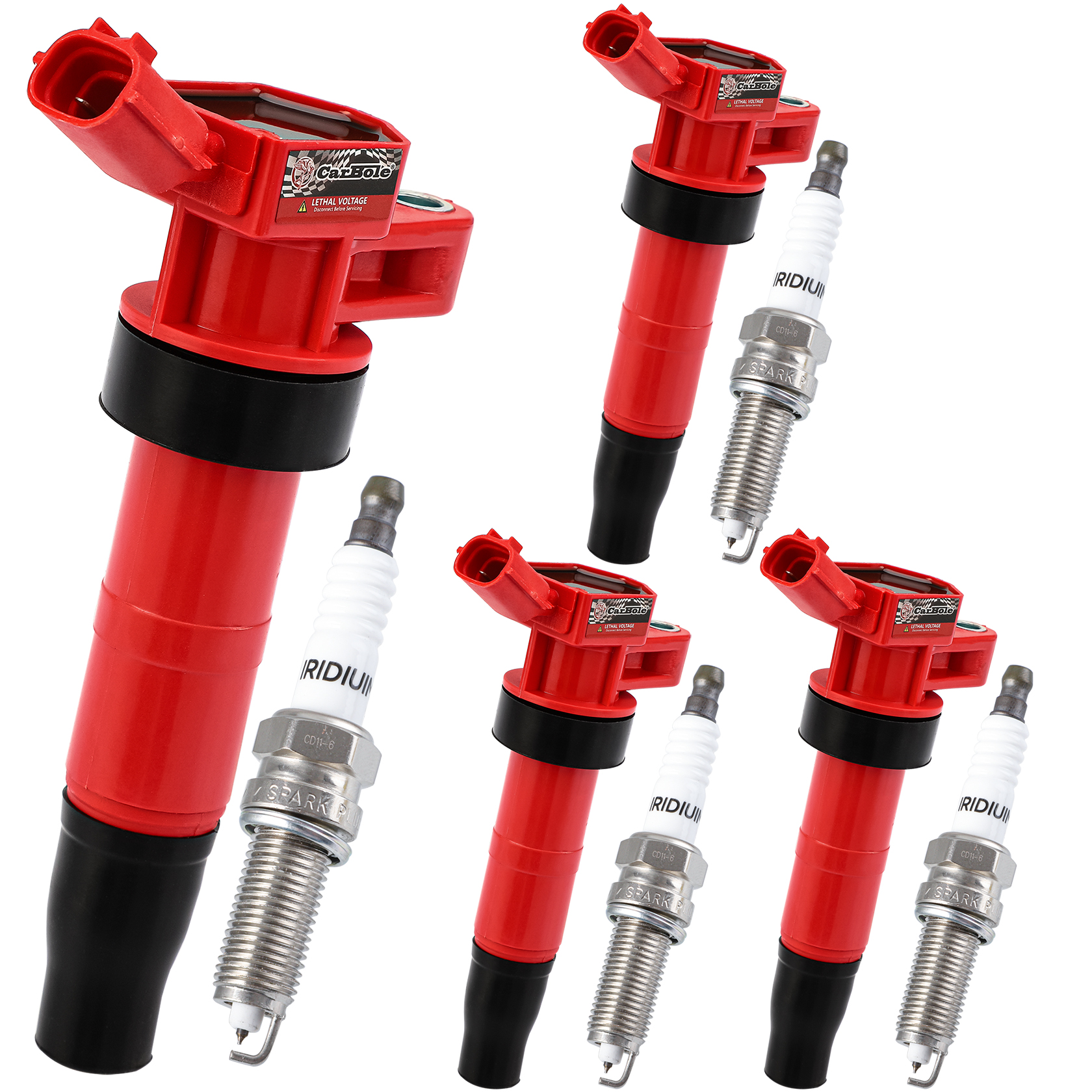 4 Pack Ignition Coils and Spark Plugs for Hyundai Kia Replacement for