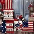 thumbnail image 1 of Independence Day Pillow Covers 18 x 18 Inch 4th of July American Flag Throw Pillow Case Memorial Day Patriotic Star America Freedom Decor Cushion Case for Home Couch Sofa Bed, 1 of 8