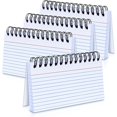thumbnail image 1 of 4 Pack Index Cards Topboutique Flash Cards with Waterproof Covers Helical Bound Revision Cards Lined Notecards Ruled Flashcards Note Taking Paper for Learning,White,3*5 in,Total 200 Sheets, 1 of 8
