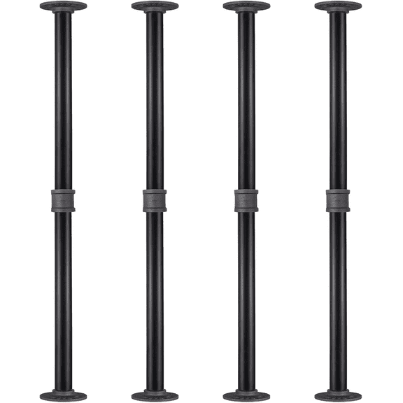 4 Pack Industrial Pipe Table Leg Set, Iron Base Legs for Coffee & End Tables, De