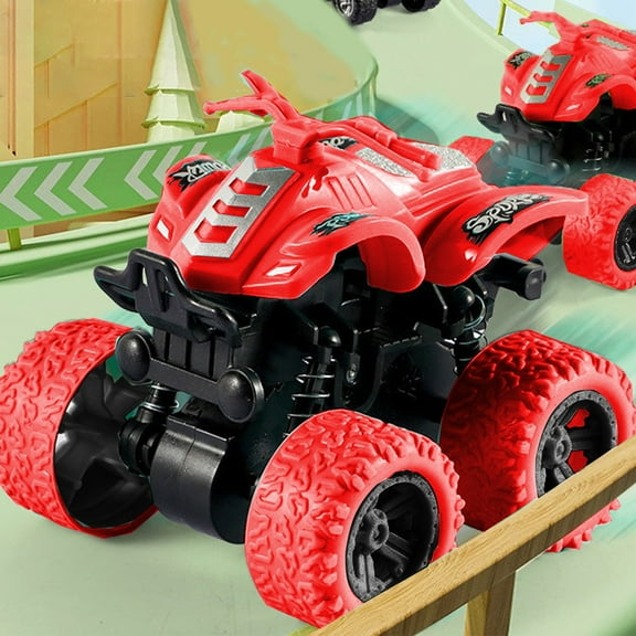 4-Pack Inertial Toy Cars for Kids, Durable ABS Plastic Push and Go Vehicles, Fun Party Favors & Gift for Boys Girls Ages 3+, Smooth Rolling Action Cars