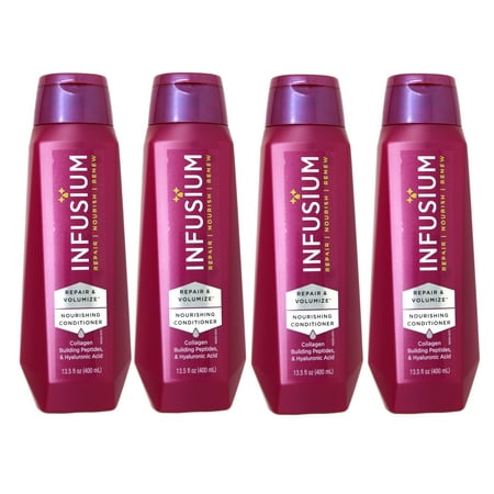 4 Pack - Infusium Repair & Volumize and Renew Nourishing Conditioner, Collagen, Building Peptides & Hyaluronic Acid for Dry & Damaged Hair, 13.5 FL OZ