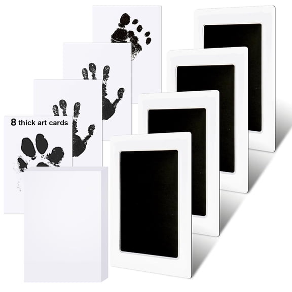 4 Pack Inkless Baby Hand and Footprint Kit  Mess Free Clean Touch Ink Pad for Baby Handprints & Footprints, Newborn Keepsake, Safe Pet Paw Print Ink Pad, No Mess Baby Footprint Kit
