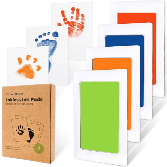 4-Pack Inkless Baby Hand and Footprint Kit - Mess Free Ink Pad for ...